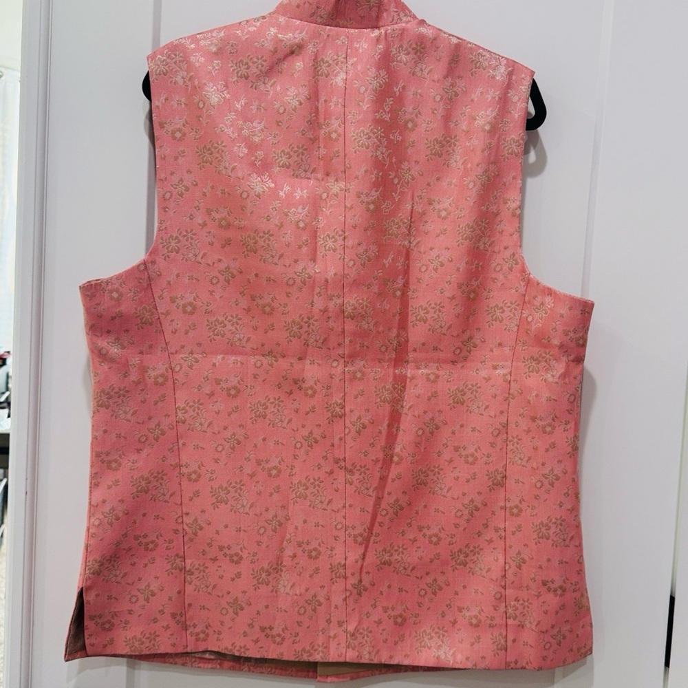 Tasva peach Indian traditional waistcoat bundi vest mens size L brand new - Picture 4 of 15
